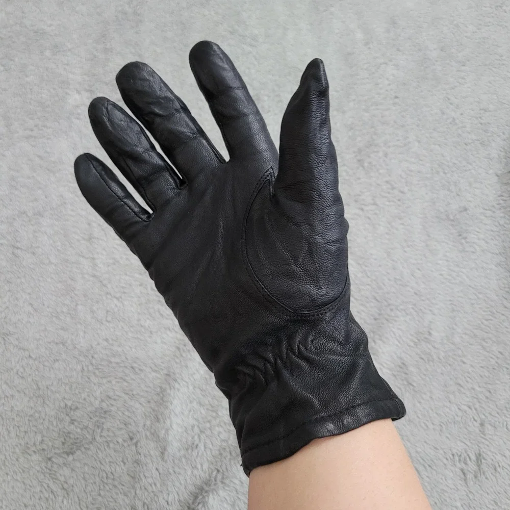 Vintage genuine‎ leather black gloves winter classic heritage richcore old money